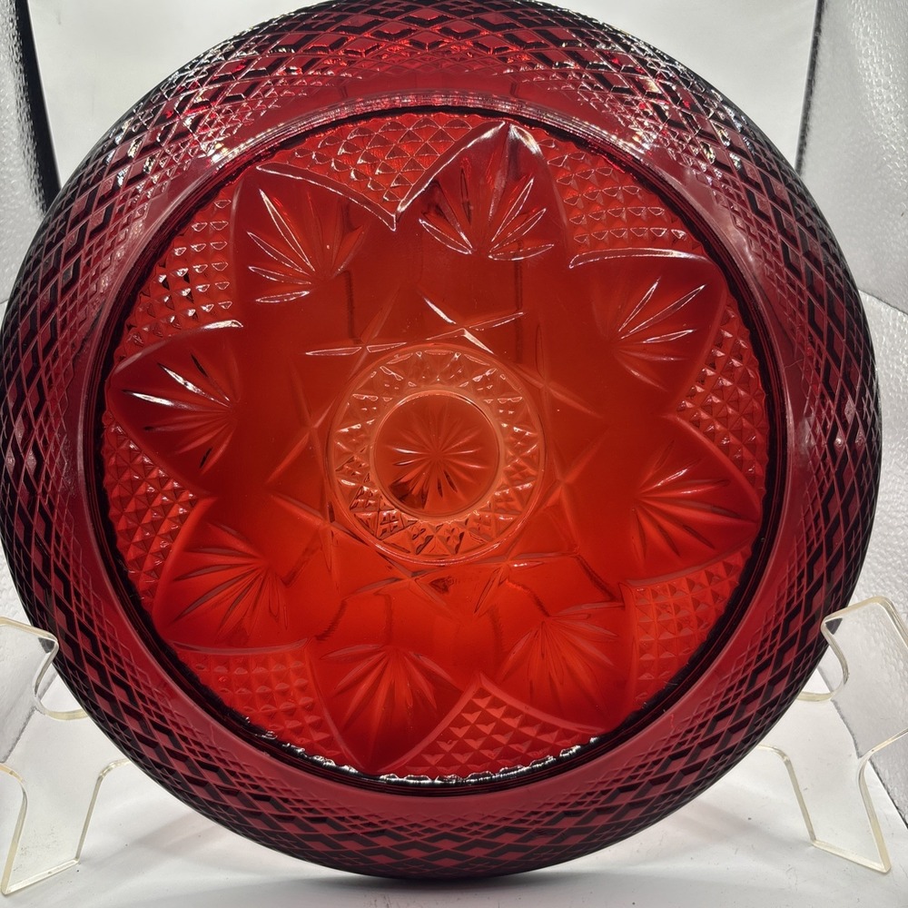 Luminarc Cristal D'Arques Durand Vintage Ruby Red 10" Dinner Plate France